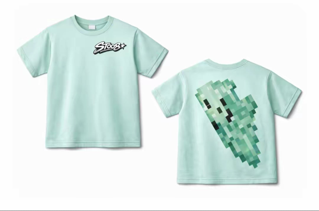 TEE shirt vert chaussure pixels