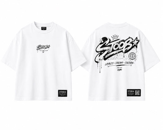 TEE shirt blanc écriture noir dans le dos